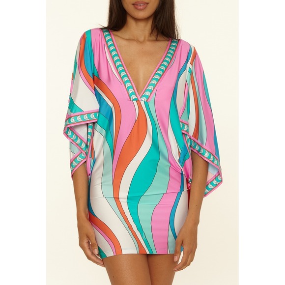 Trina Turk Other - Trina Turk Apollo V-Neck Tunic Swim Cover Up Dress Women's Size XL